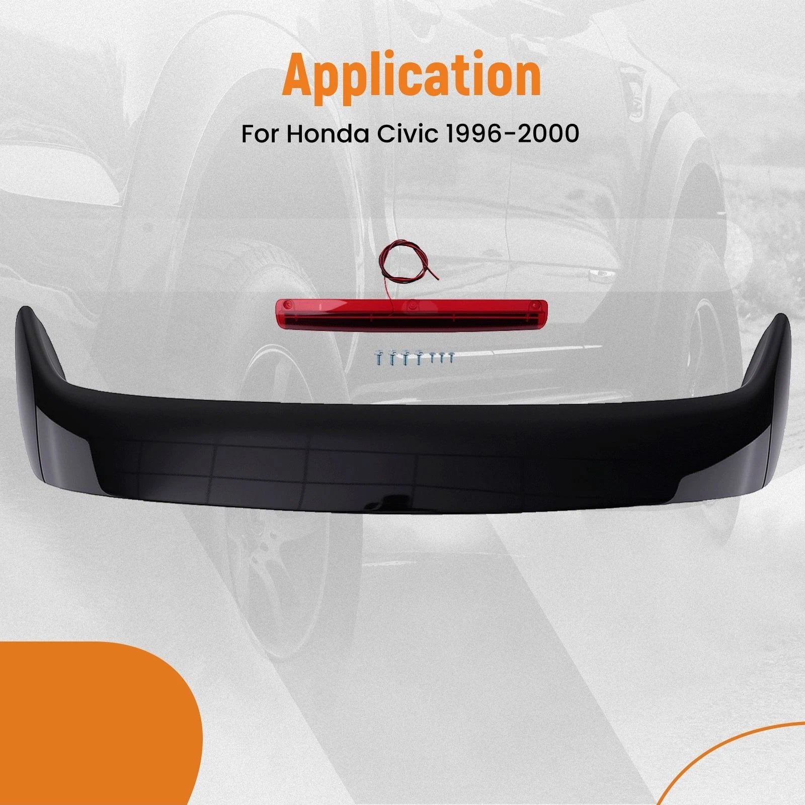 Rear Trunk Spoiler for Honda Civic 2Door Coupe (1996-2000) Gloss Black
