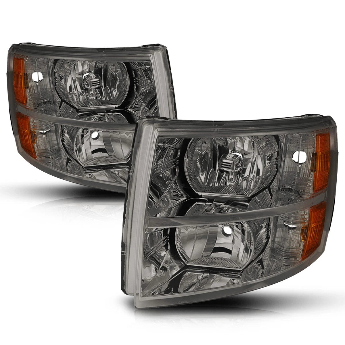 Headlight/Lamp Set of 2 for Chevy Silverado GMT900 (2007–2014) Smoked Housing
