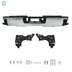 Steel Rear Bumper Chrome for Silverado Sierra 2500 3500 (2015–2019)