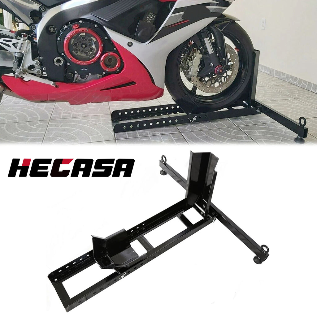 Adjustable Motorcycle Wheel Chock for Upright Support (15"-22" Wheel)