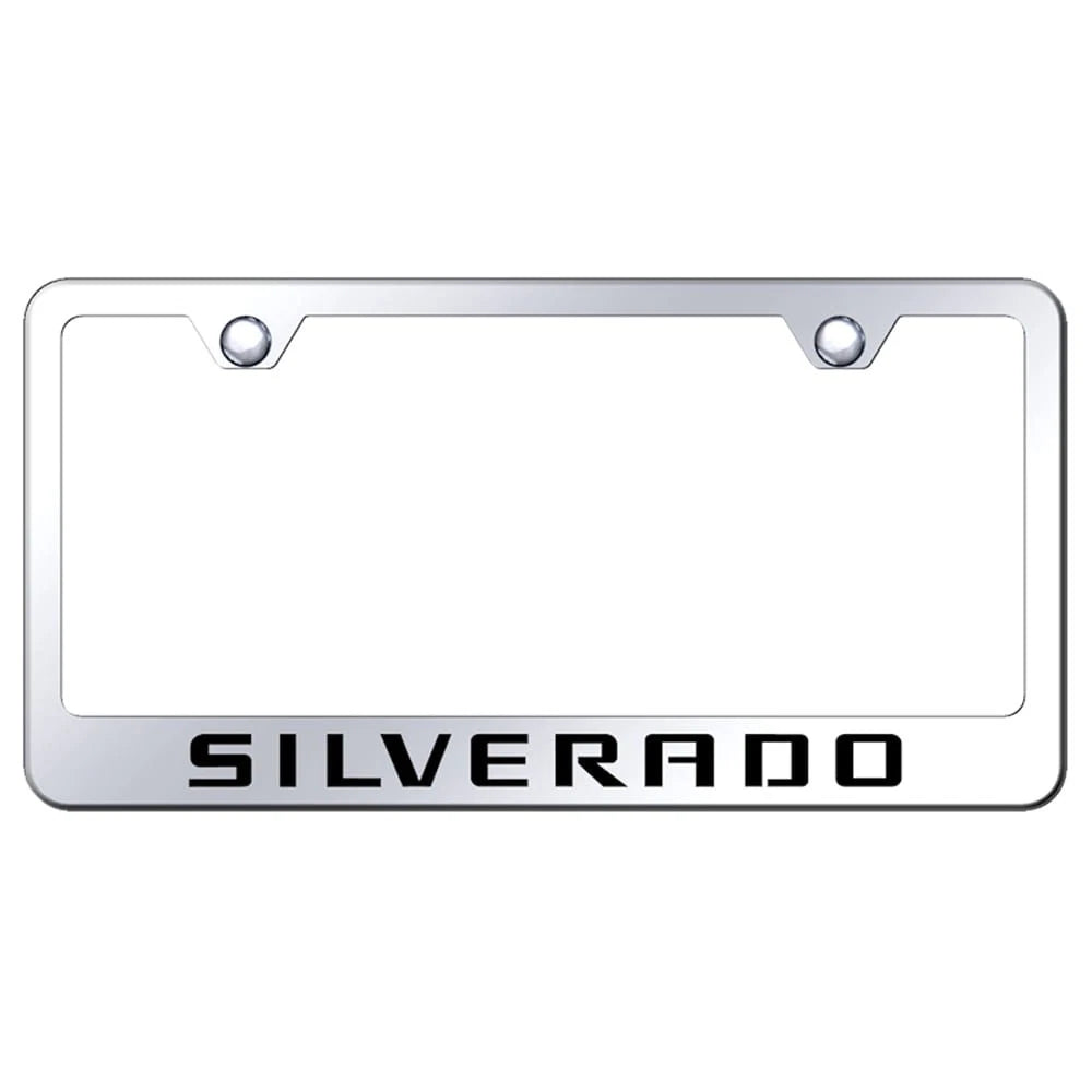 Stainless Steel License Plate Frame -Officially Licensed for Chevrolet Silverado