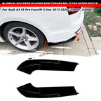 Gloss Black Rear Bumper Side Splitter Spats for Audi A5 F5 (2017–2020)