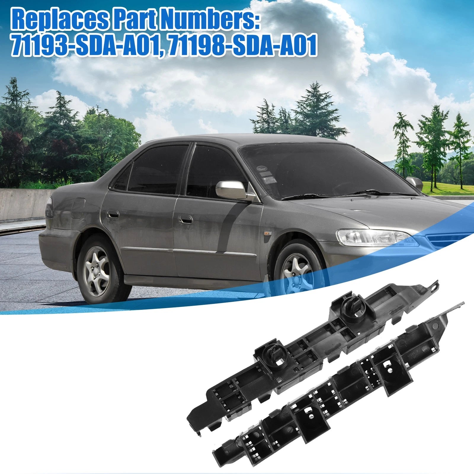 Pair of Front Bumper Bracket 71193-SDA-A01 for Honda Accord 