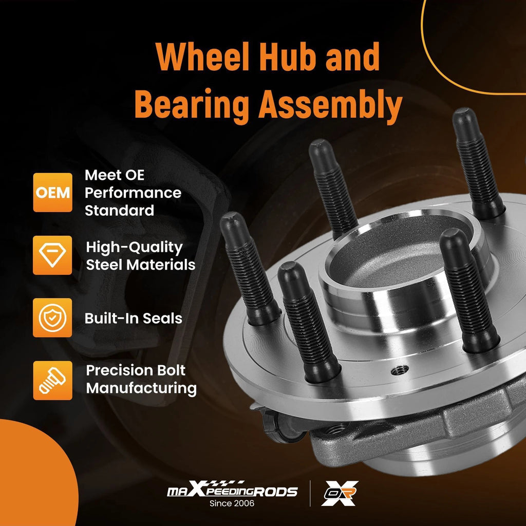 Front Wheel Hub & Bearing for GMC Sierra 1500 (2014–2018) HB515159 2WD 6-Bolt