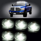 5X Clear Roof Running Light Cab Marker Cover + White Bulb for Ford F-250 (1999–2016)