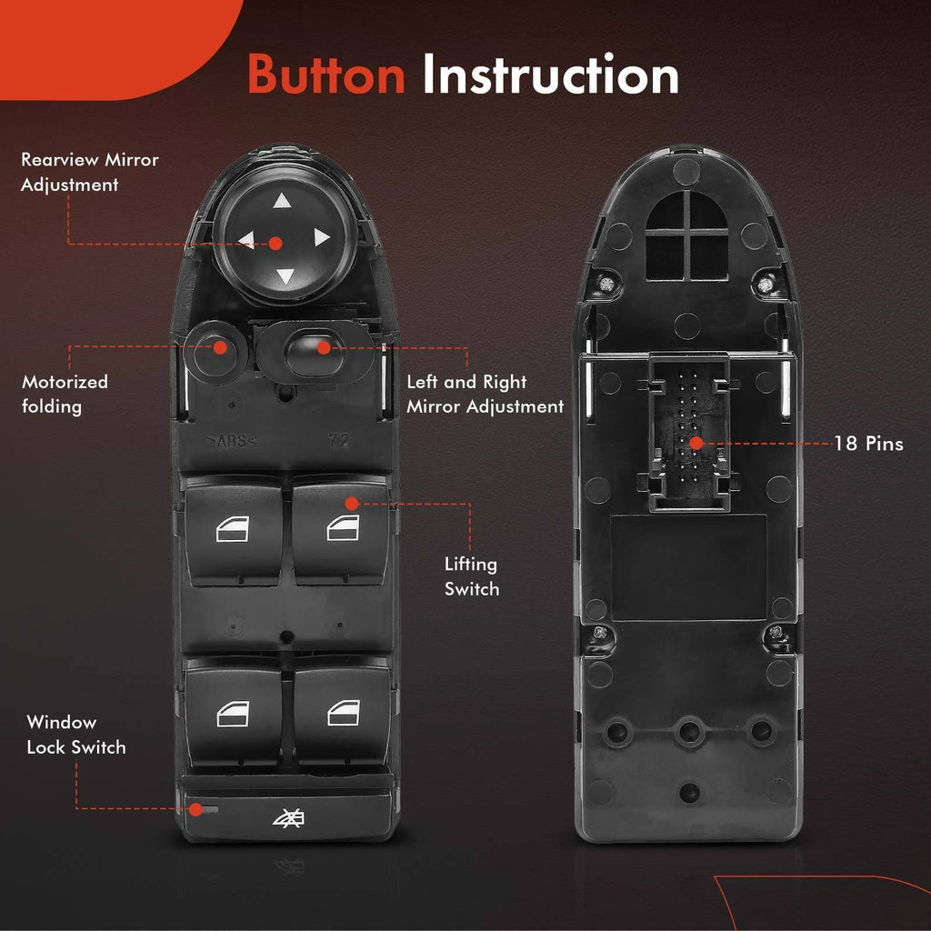Power Window Switch for BMW X1 (2016-2022) with Power Folding Mirror