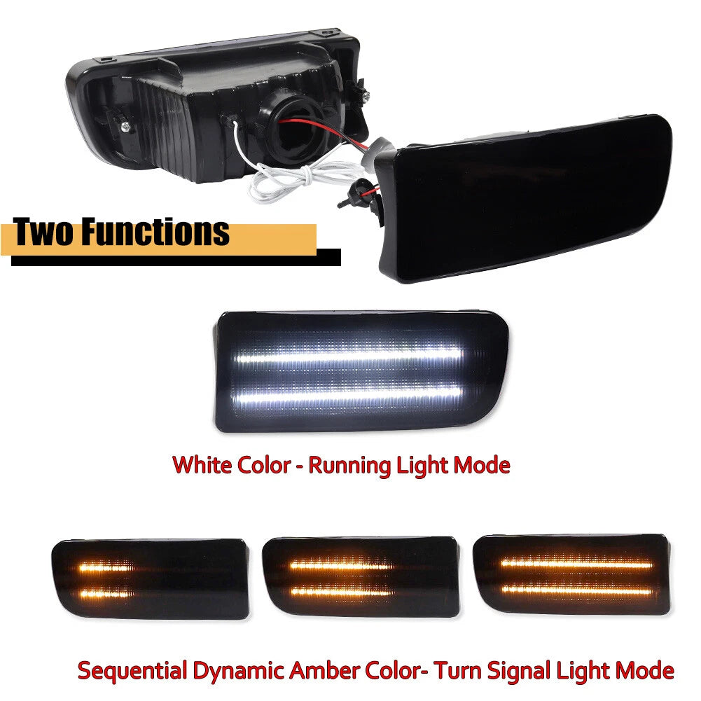 Smoked Sequential Amber LED Signal Lights for Toyota 4Runner (1999–2002)
