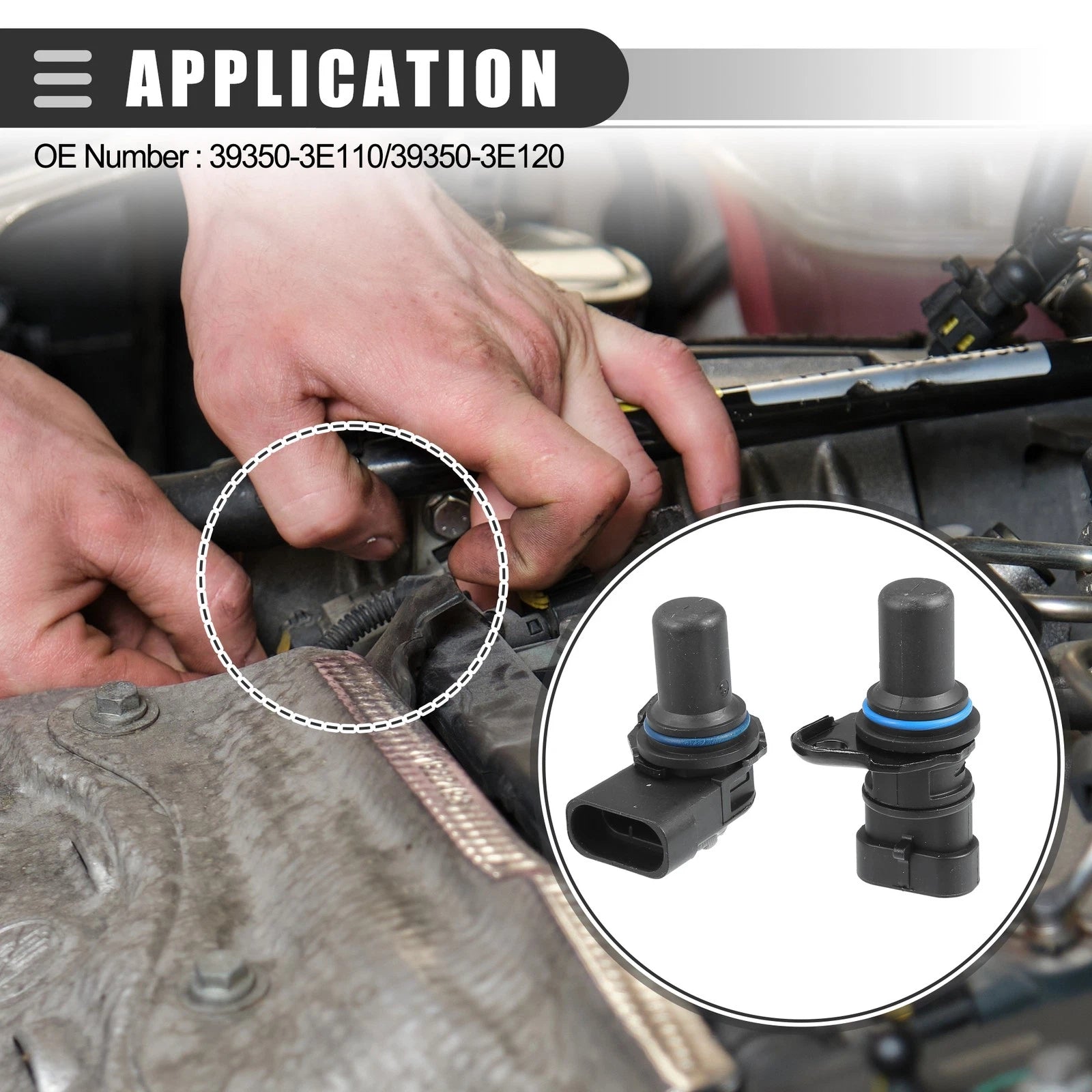 Set of 1 Crankshaft Position Sensor for Kia (No. 39350-3E110)