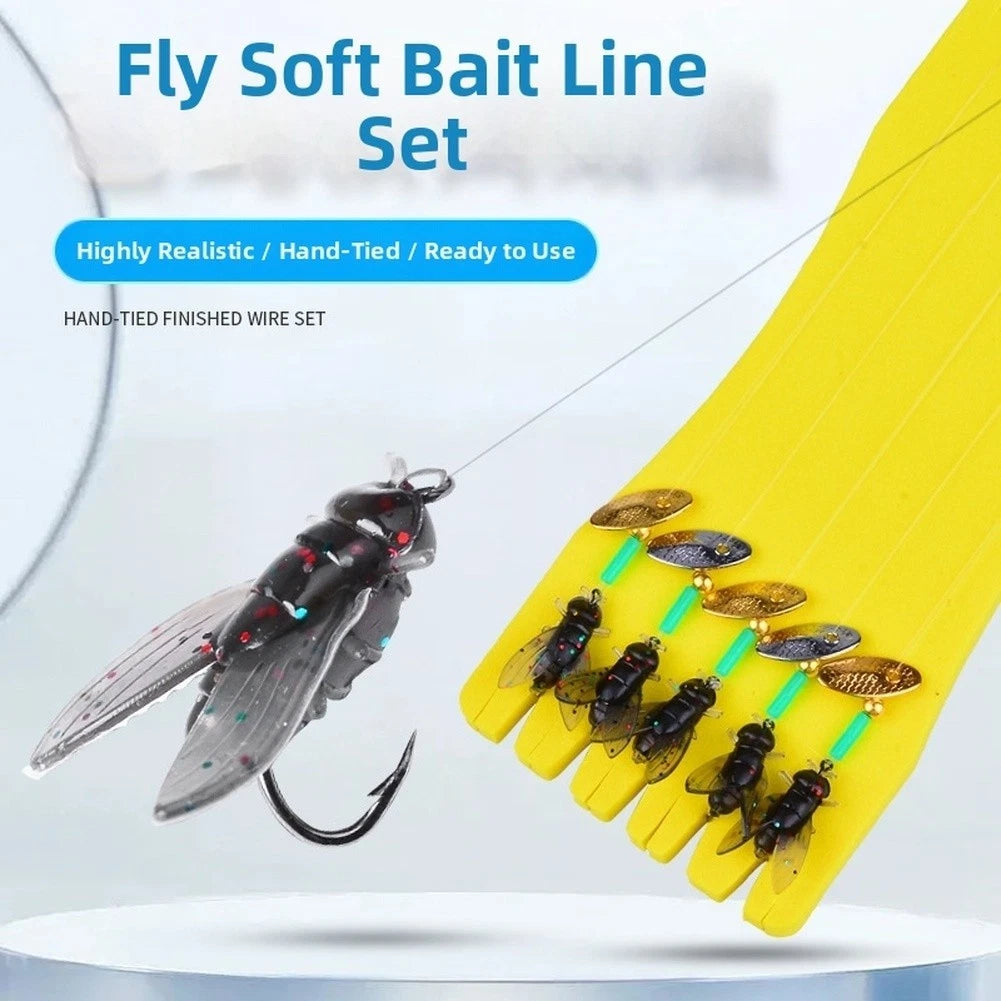 Rotating Fly Lure Kit for Trout Bass Perch Fishing (Ready to Use)