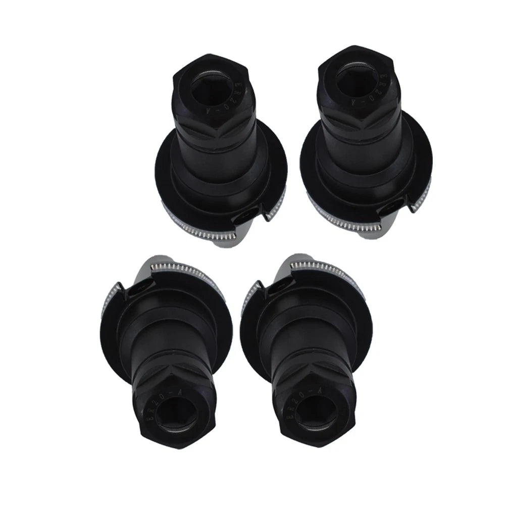 Set of 4 Collet Chucks for CAT40 ER20 (4" Long)