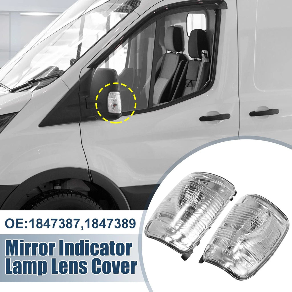 Pair Wing Mirror Indicator Lamp Lens Cover for Ford Transit MK8 (2014)