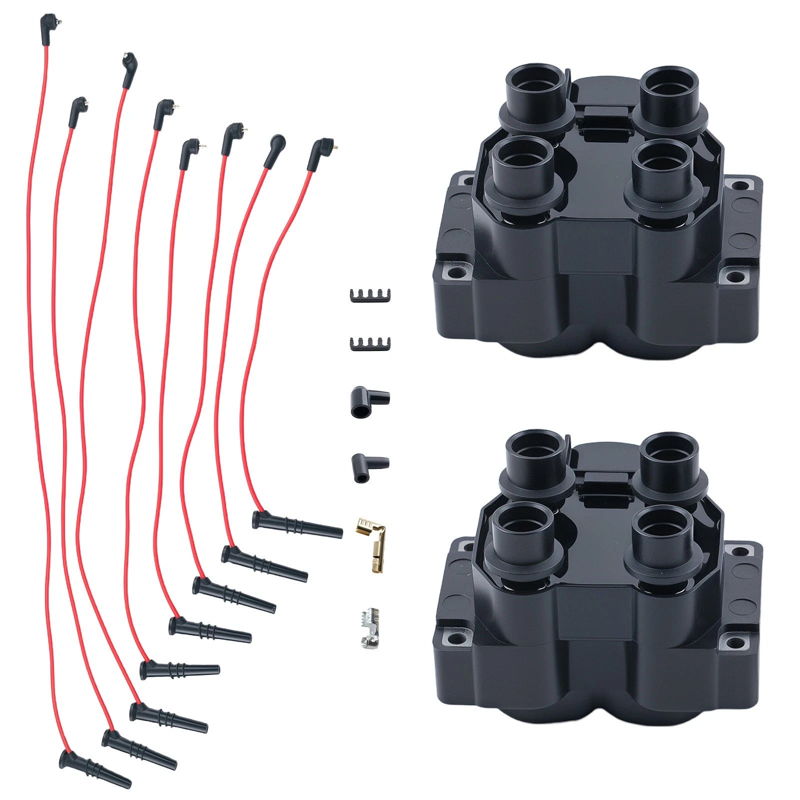 2X Coils & 8X Wires for Ford Explorer Mercury Mountaineer V8 5.0L (1996–2001)