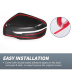 Pair Rearview Mirror Cover Overlay Black Carbon Fiber for Nissan Navara (2015–2023)