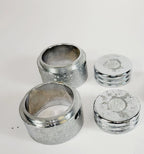 Chrome Bar & Shield Upper Fork Nut Covers for Harley Davidson Softail Dyna XL