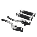 Silver Extendable Brake Clutch Levers & Handlebar Grips for Suzuki GSXR750