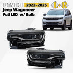 Full LED Chrome Headlights for Jeep Wagoneer (2022–2025) Left+Right Pair