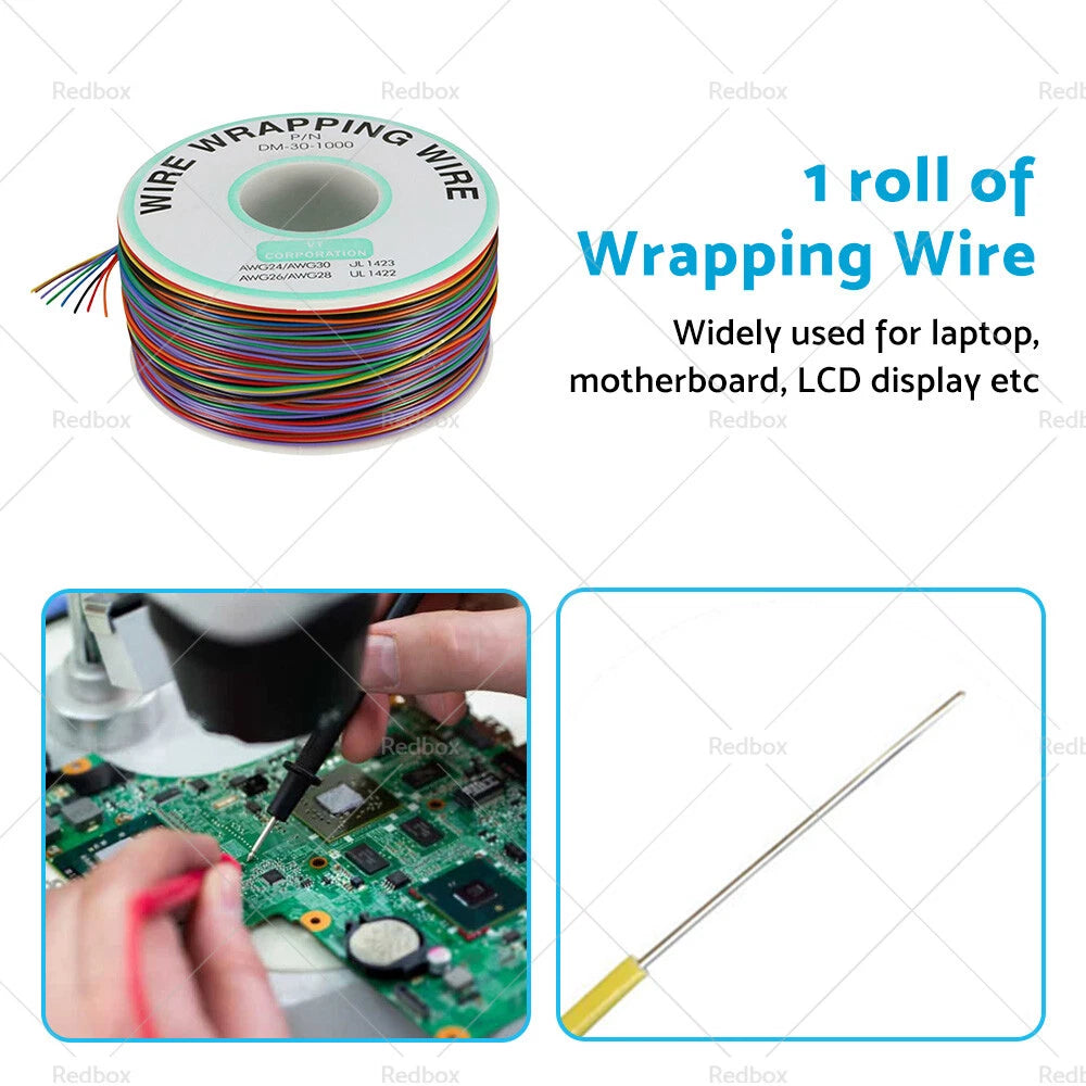 30 AWG Wrapping Wire Set of 8 Colors for DM-30-1000