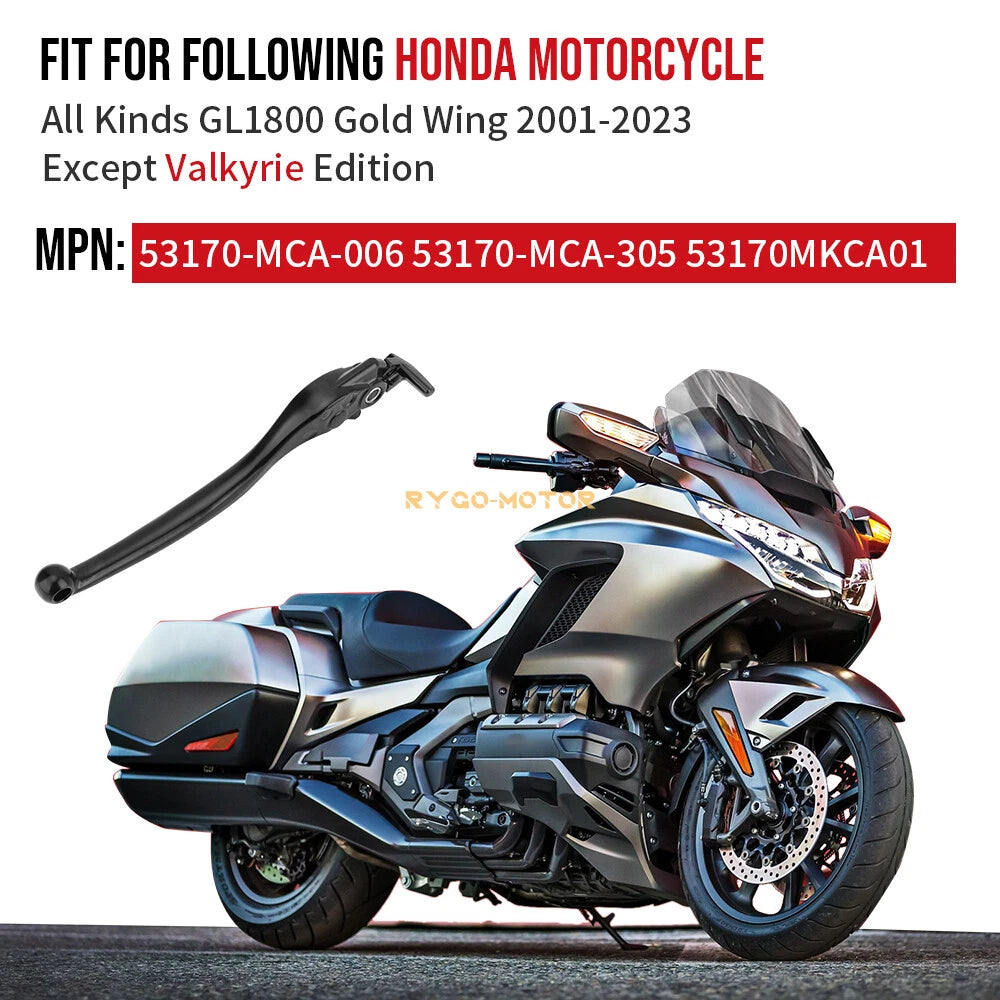 2pcs Front Brake Lever for Honda GL1800 Goldwing (2001–2023) 53170-MCA-006 Black