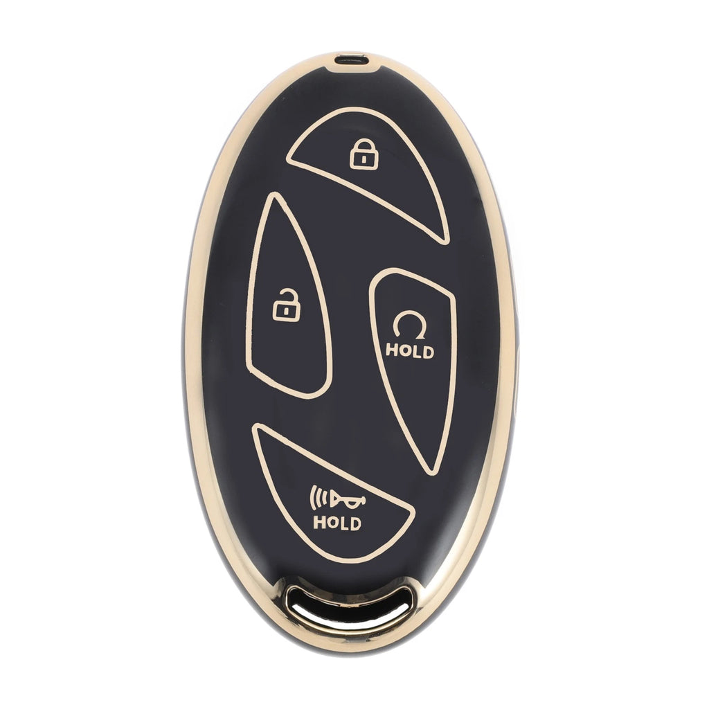 Black Gold Tone Key Case for Hyundai Tucson NX4 Kona SX2 EV Ioniq-7