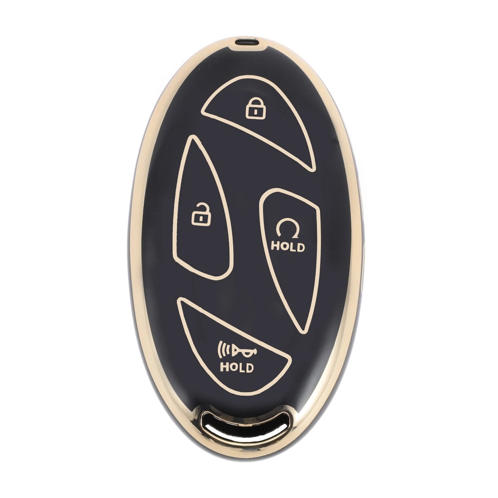 Black Gold Tone Key Case for Hyundai Tucson NX4 Kona SX2 EV Ioniq-7
