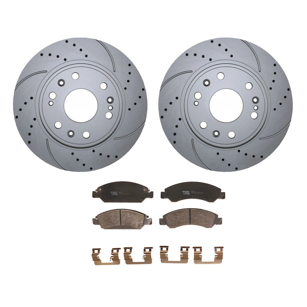 Front Brake Kit 330mm Drilled Disc Rotors & TRW Ceramic Pads for Chevy Tahoe GMC Yukon