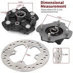 Front Left or Right Wheel Hub + Brake Disc Rotor for Honda Rancher 420 (2014–2024)