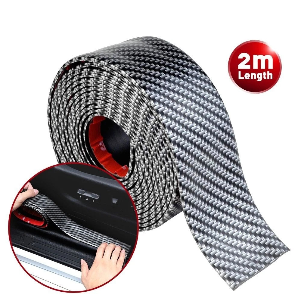 Carbon Door Sill Scuff Plate Cover for - 2m x 3cm