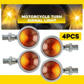 Set of 4 Amber Lens Turn Signal Lights for Universal Motorcycles 12V