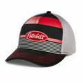 Black & Red Striped Stretch Fitted Foam Mesh Cap for Peterbilt Trucks