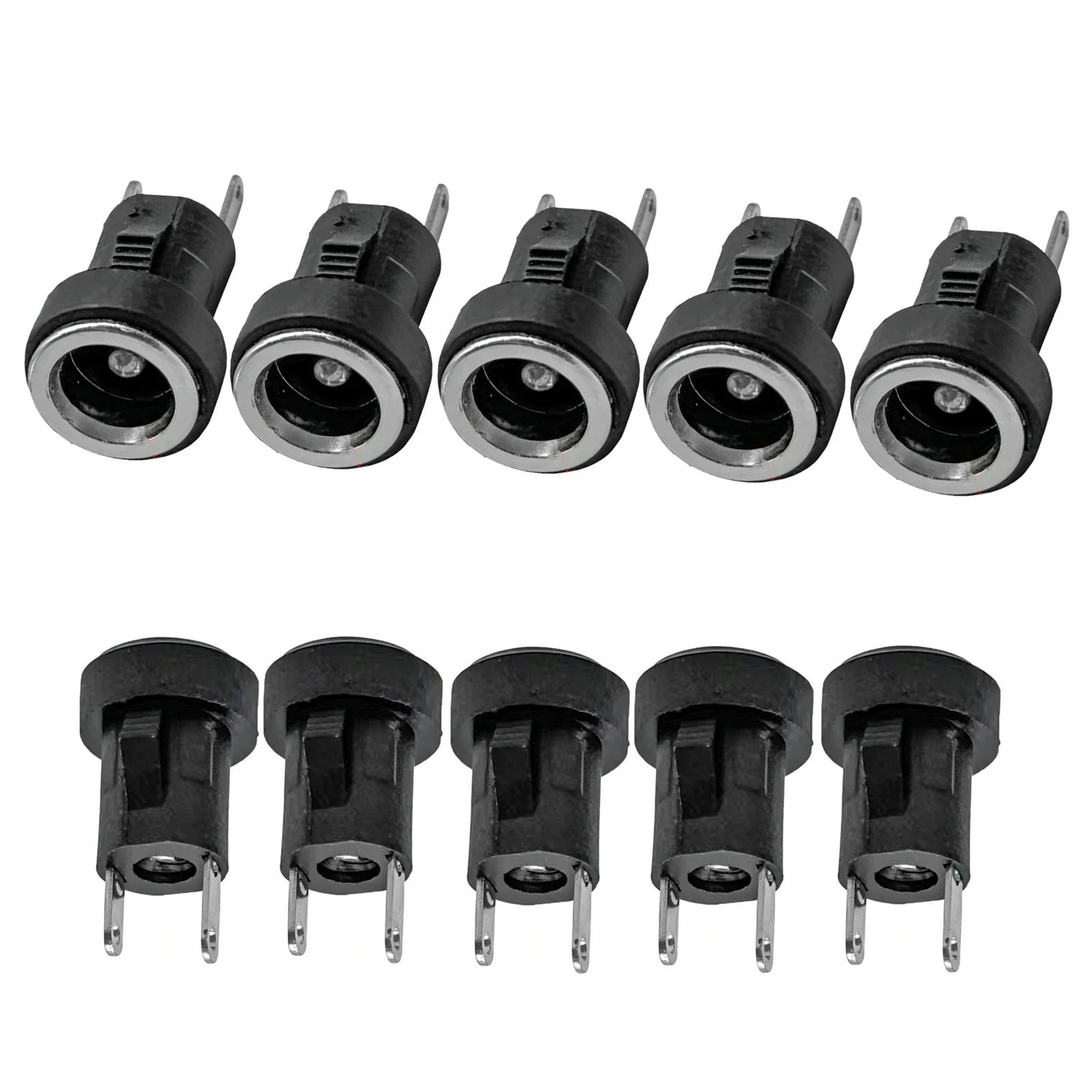 10pcs 2-Pin 5.5mm x 2.1mm DC Power Connector for Solder Mount Applications