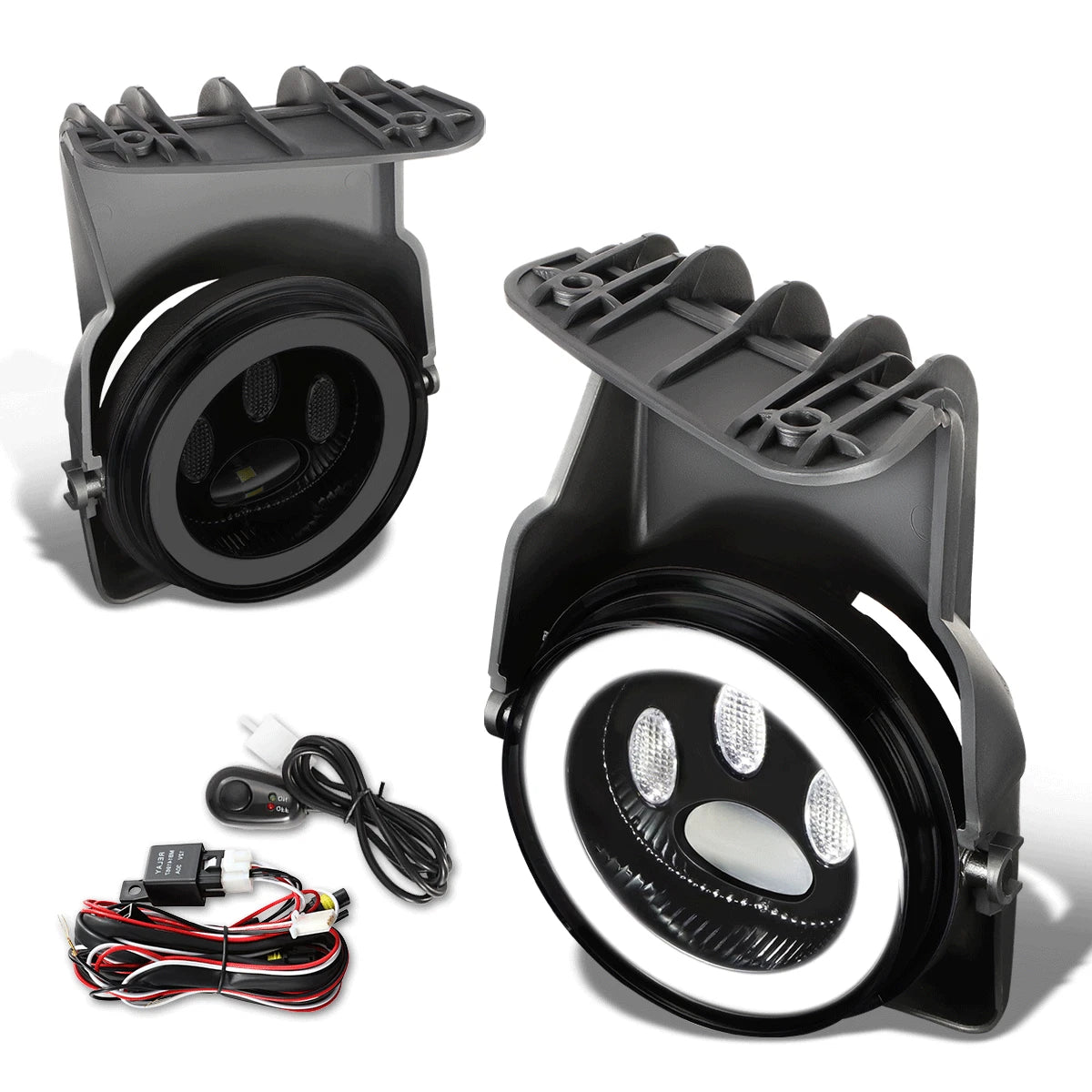 2X Paw Print Projector LED Fog Lights for Sierra 1500/2500/3500 (2003–2007)