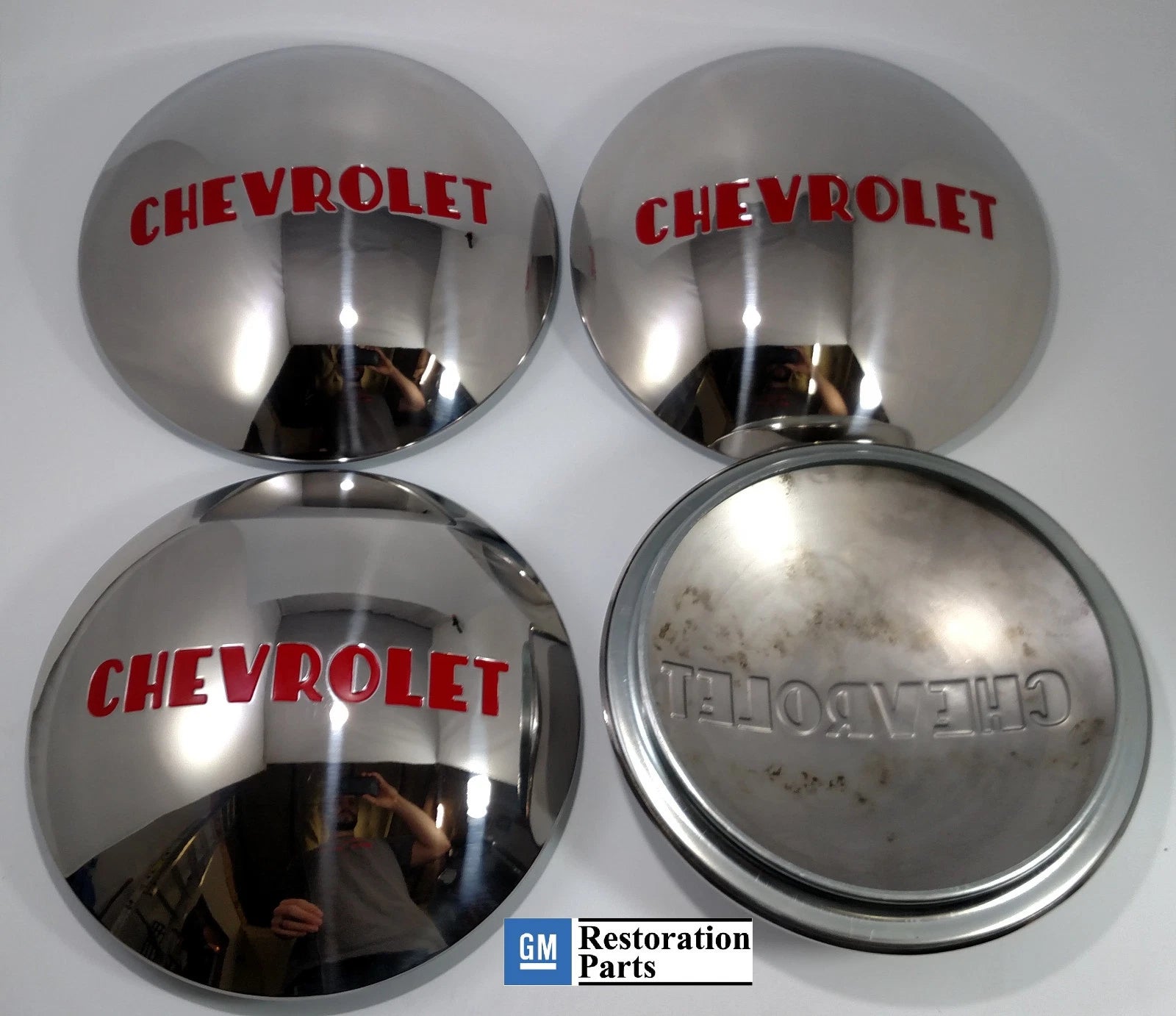 Hubcap Set Stainless Steel Replacement for Chevrolet 1/2 Ton Truck (1947–1953)