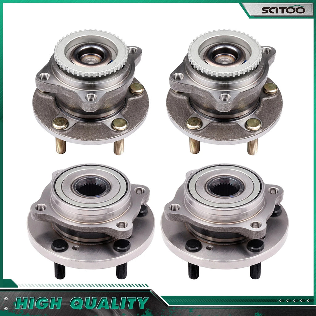 Set of 4 Front Rear Wheel Bearing Hub for Mitsubishi Endeavor (2004–2008, 2010–2011)