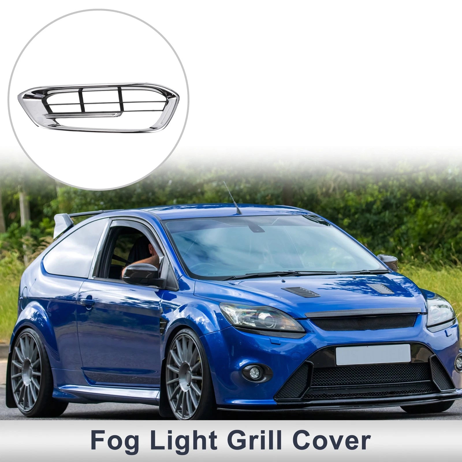 1 Pc Fog Light Grill for Ford Taurus (2015–2018) Silver Tone