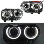 LED Headlights for Dodge Challenger Coupe (2015–2018) Black Left+Right