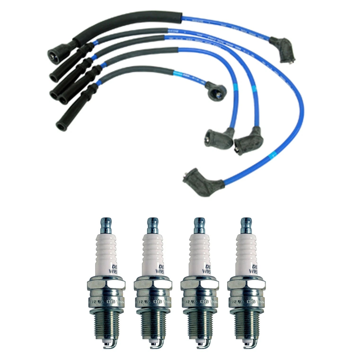 NGK Wire Set & Denso Spark Plugs Kit for Mazda 626 B2000 (1983–1992)