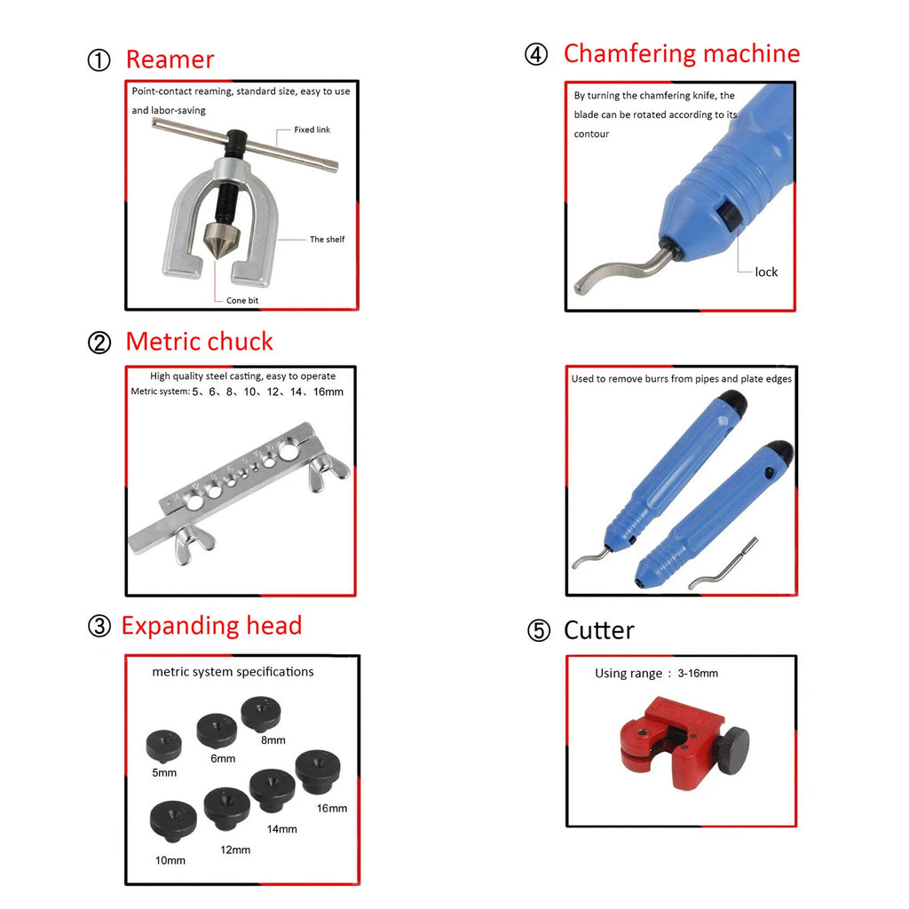 Double Flaring Brake Line Tool with Mini Pipe Cutter for Car Truck