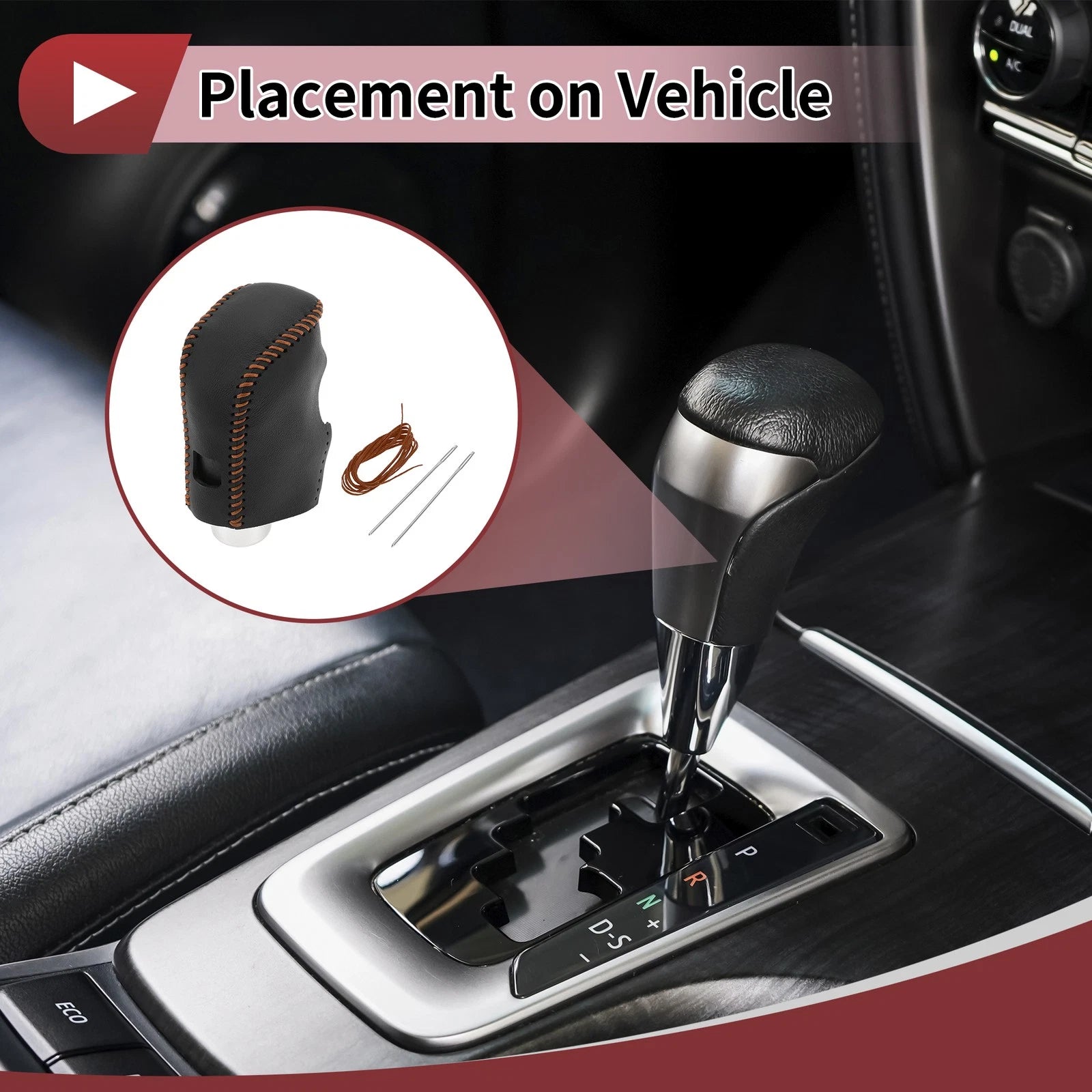 1 Pc Gear Shift Knob Cover for Nissan Altima (2019–2024) Black Brown
