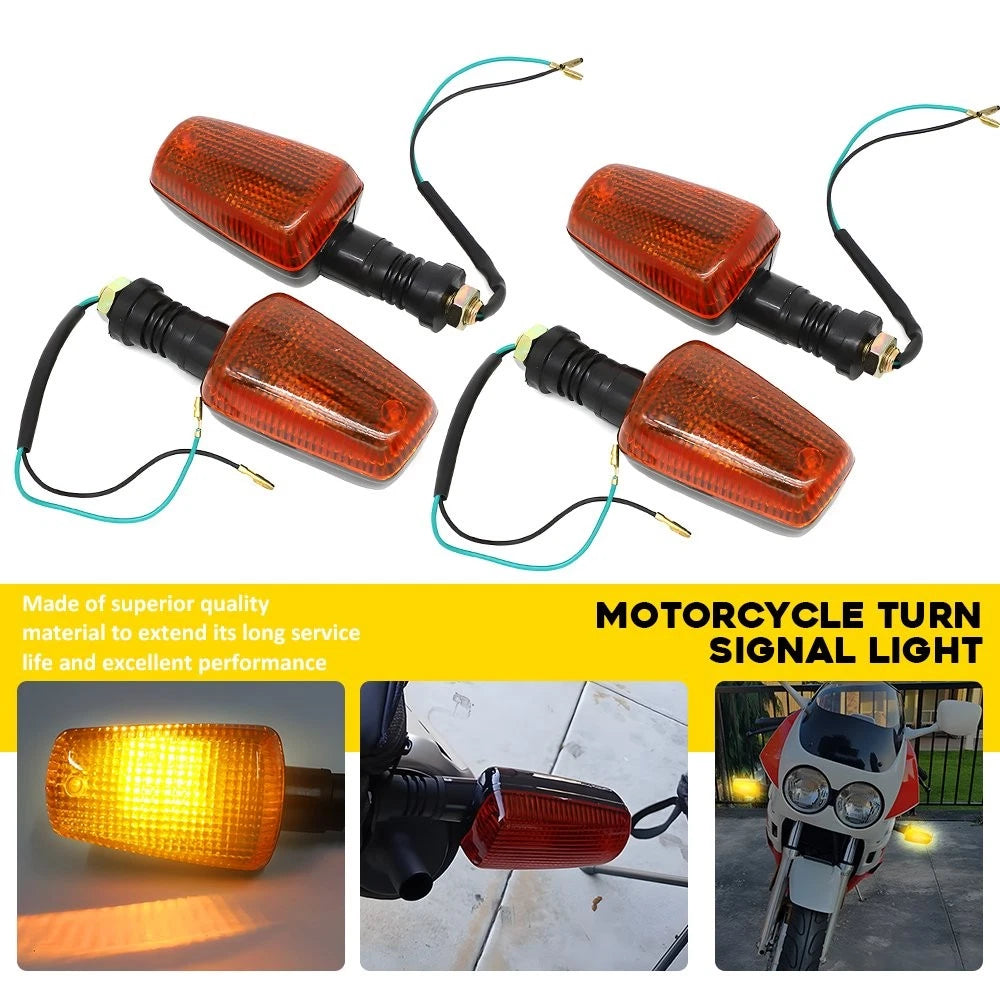 4X Turn Signal Indicator Blinker Amber Light for Yamaha FZR400/600 (1986–1999)