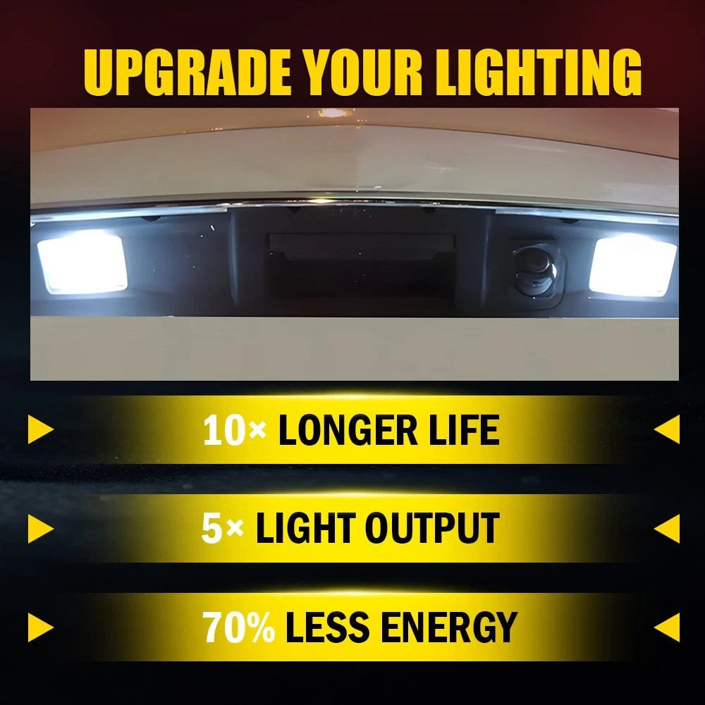 2X No Error LED License Plate Light Bulbs for Mercedes Benz W204 W212 W221