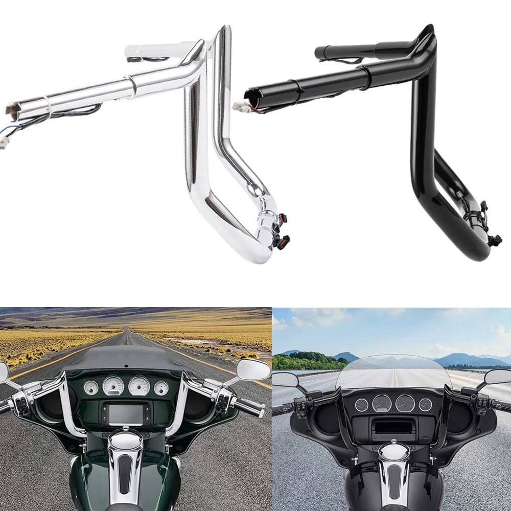 10" 12" 14" PreWired Meathook Ape Hanger Handlebar for Harley Street Glide (2014–2023)