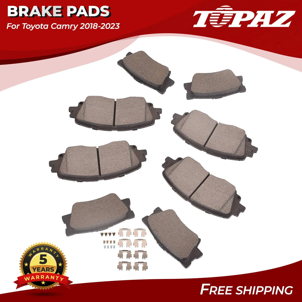 Set of 8 Ceramic Brake Pads for Toyota Camry (2018–2023)