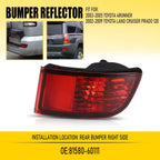 Set of 2 Rear Bumper Reflectors for Toyota 4Runner (2003–2005)