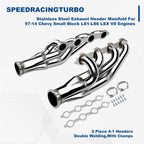Exhaust Header for Chevy Small Block V8 LS1 LS2 LS3 LS6 LSX (1997–2014) 2pcs