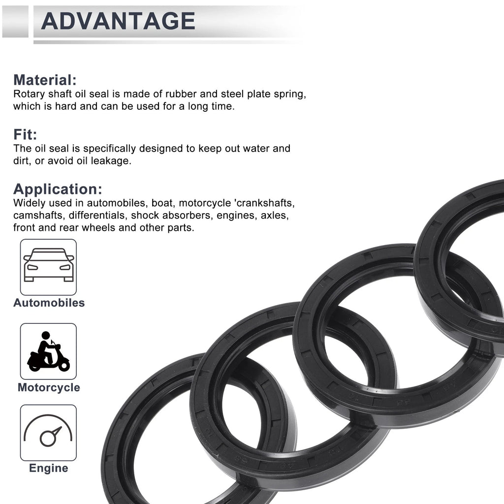 Set of 5 Oil Seal Rotary Shaft Seal NBR Rubber 48x65x10mm