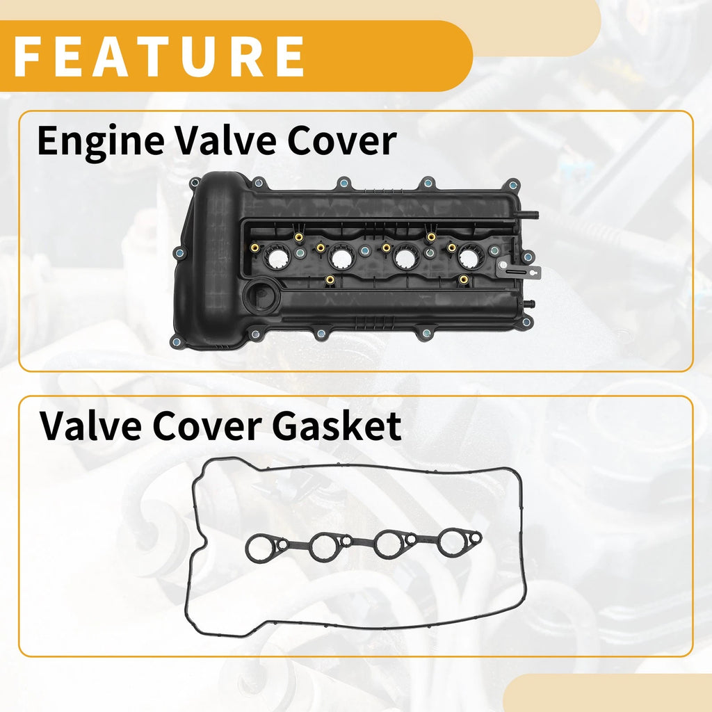 Front Engine Valve Cover with Gasket No. 224102B000 for Kia Soul (2010–2011)