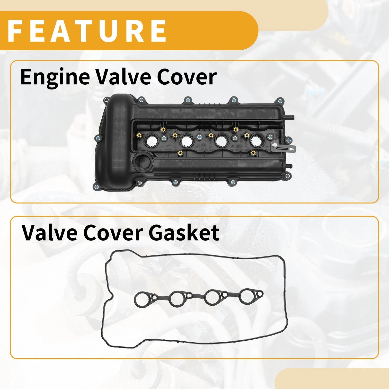 Front Engine Valve Cover with Gasket No. 224102B000 for Kia Soul (2010–2011)