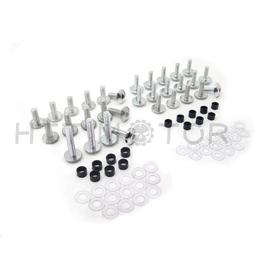 Silver Round Steel Fairing Bolts Kit for Suzuki GSXR750 (2000–2003) GSXR1000 (2001–2002)