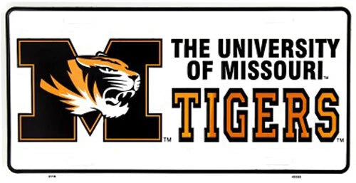 University of Missouri Tigers Metal License Plate for Car Truck (MIZZOU)