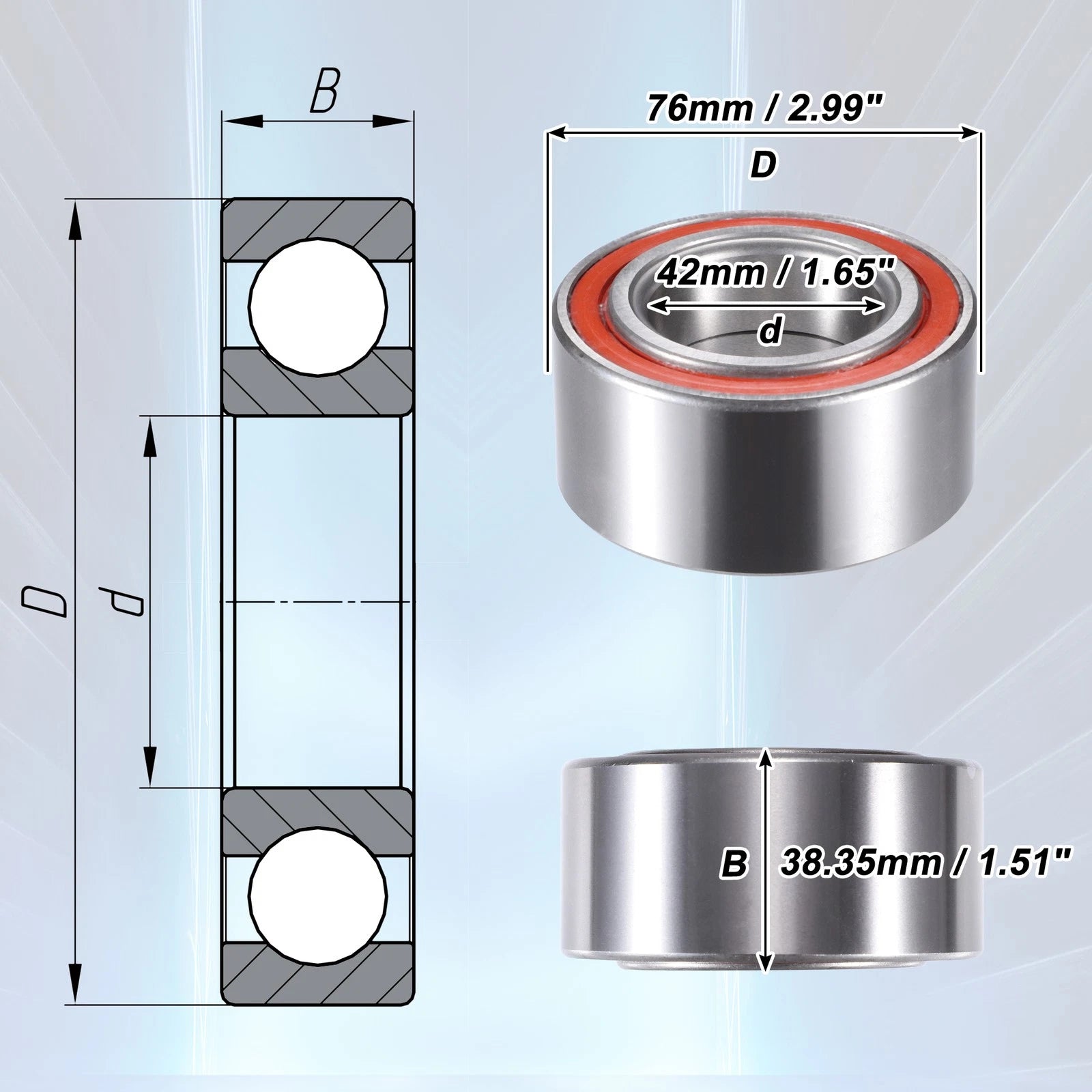 2X Front Left Right Wheel Bearing 510009 for Infiniti G20 (1999–2002)
